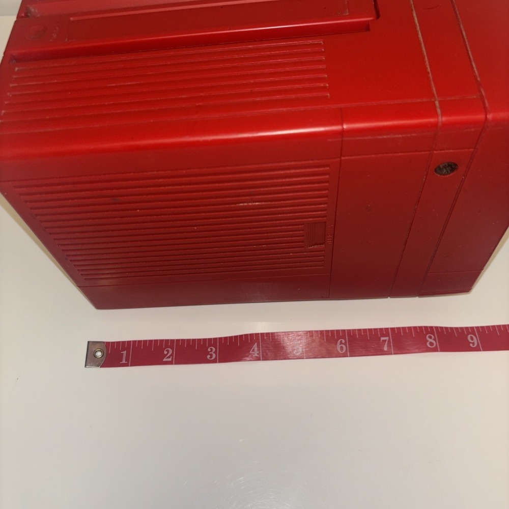 Vintage 1987 Electronics of North America Red Portable TV AM FM Radio CRT Retro - Picture 10 of 11